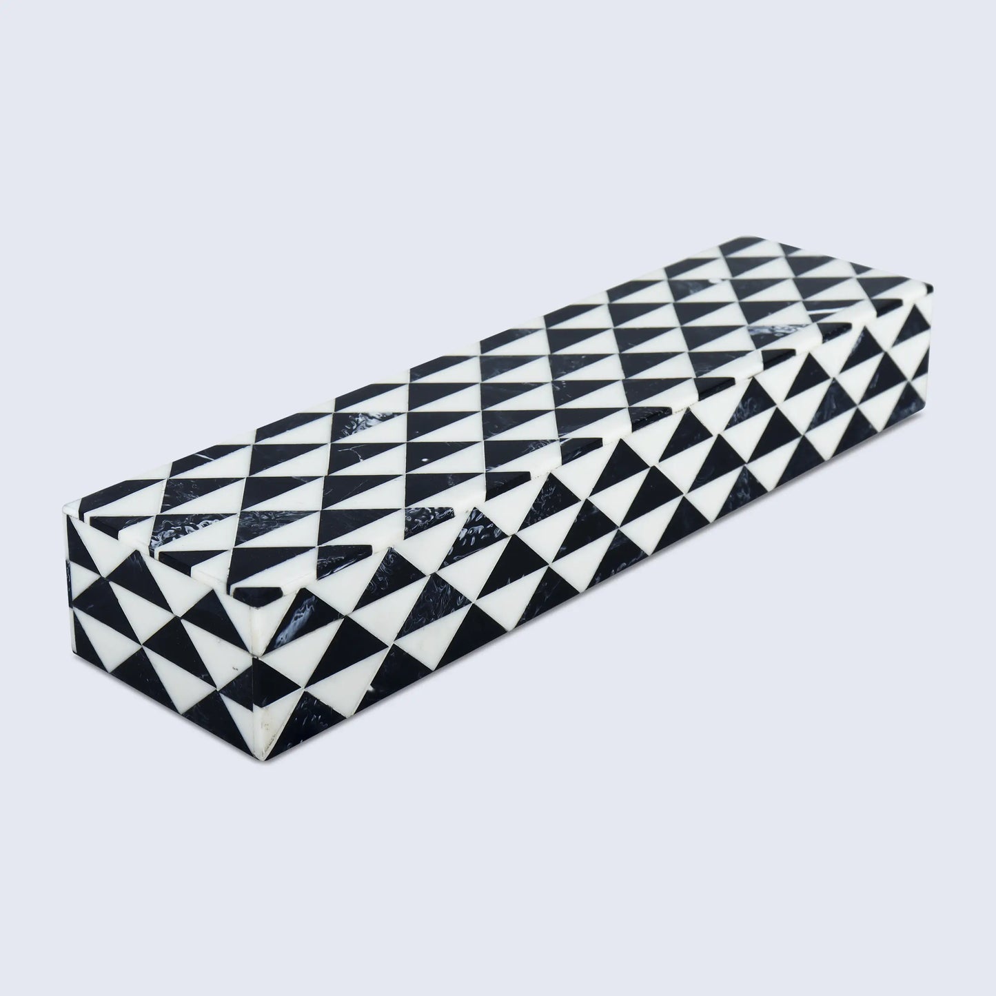 Marquet Prism Pattern Resin Inlay Decorative Storage Box