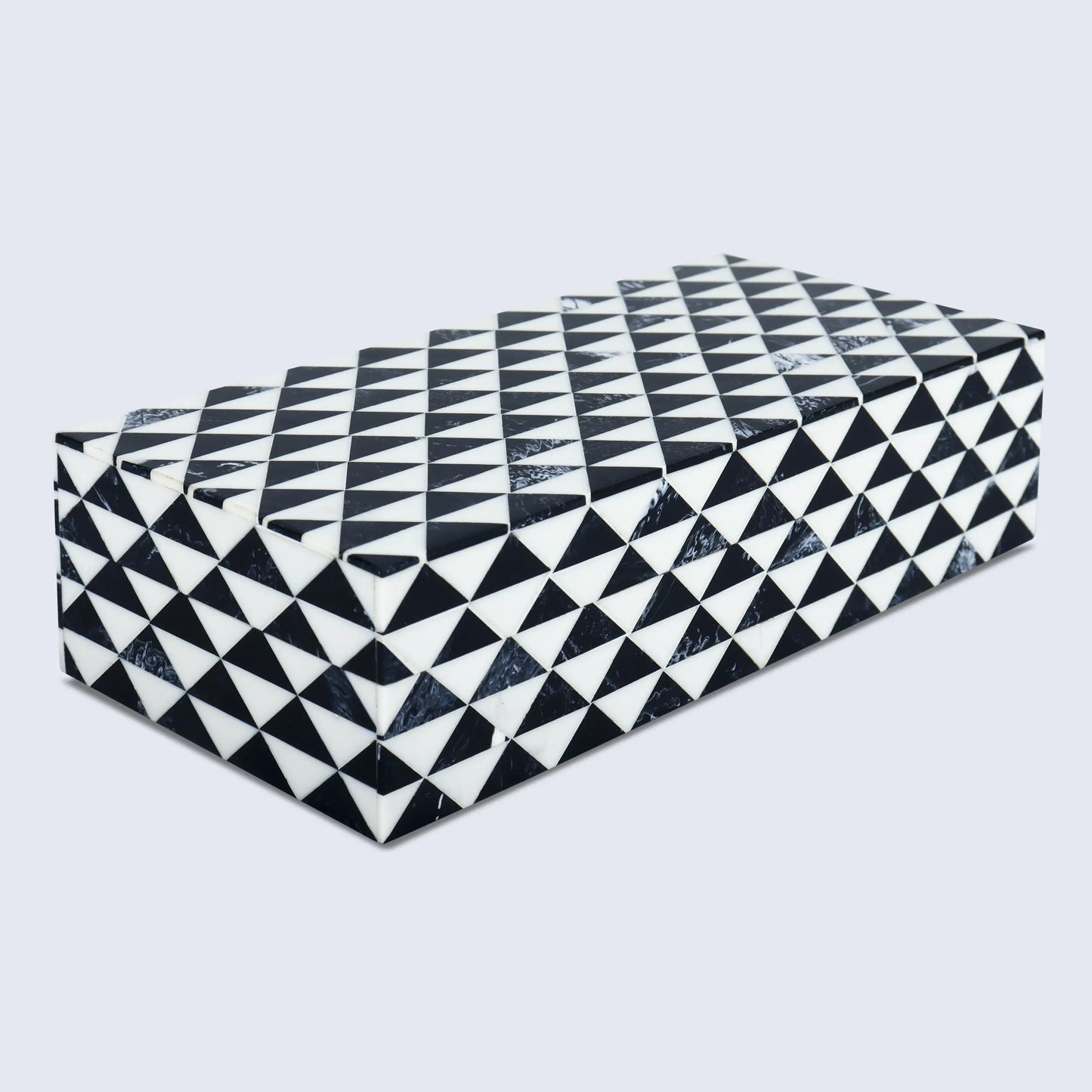 Marquet Prism Pattern Resin Inlay Decorative Storage Box