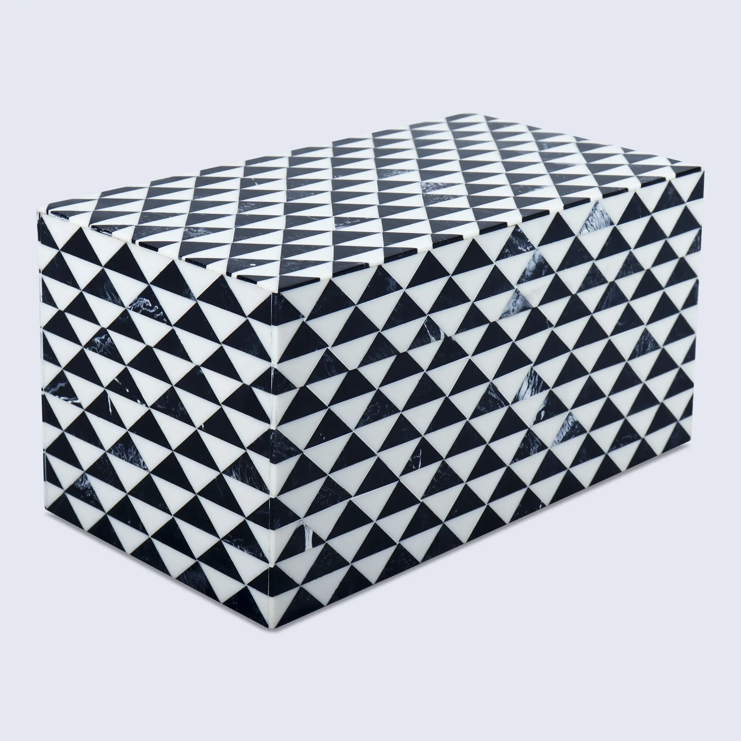 Marquet Prism Pattern Resin Inlay Decorative Storage Box