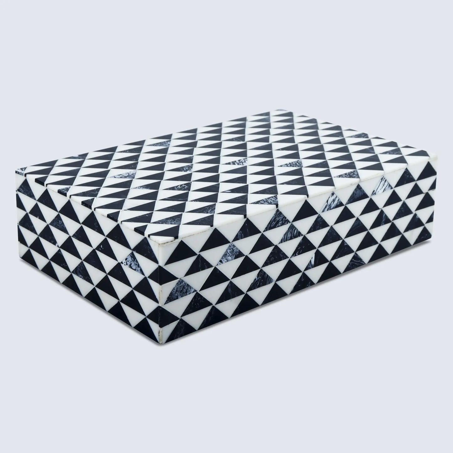 Marquet Prism Pattern Resin Inlay Decorative Storage Box