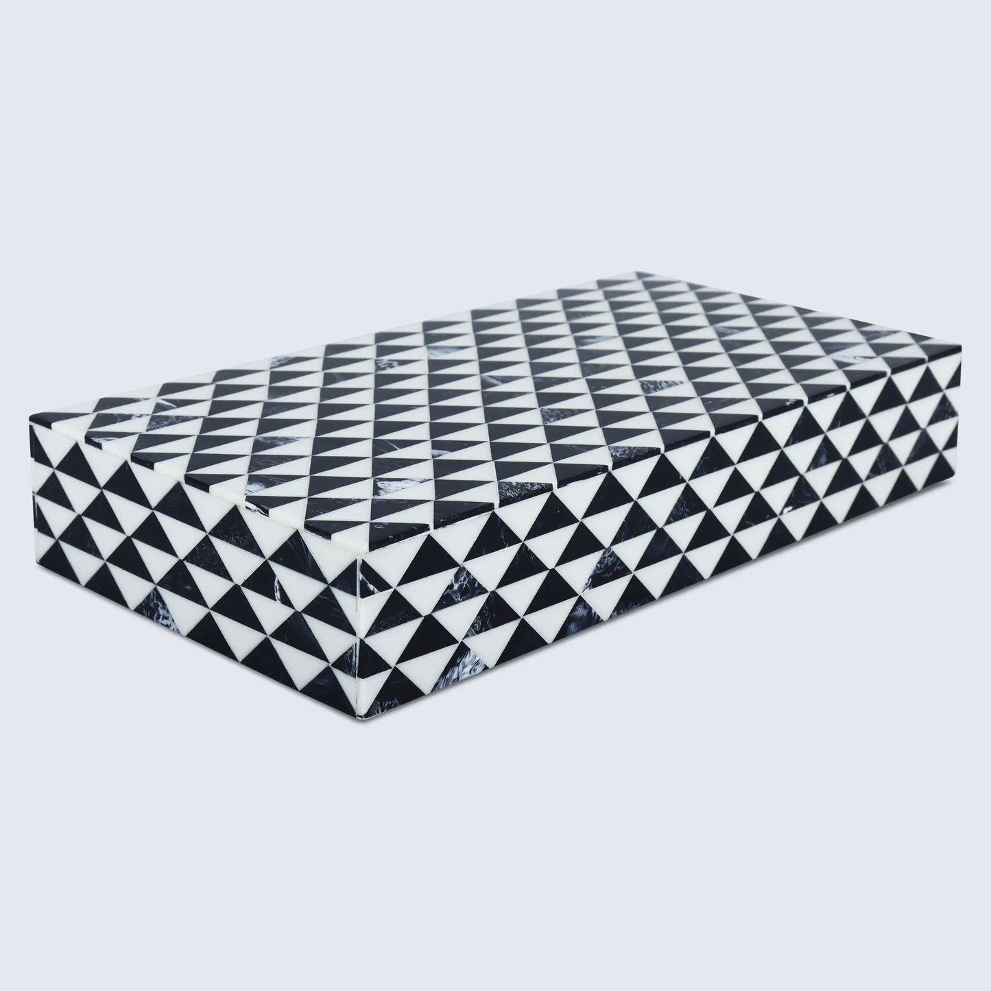 Marquet Prism Pattern Resin Inlay Decorative Storage Box