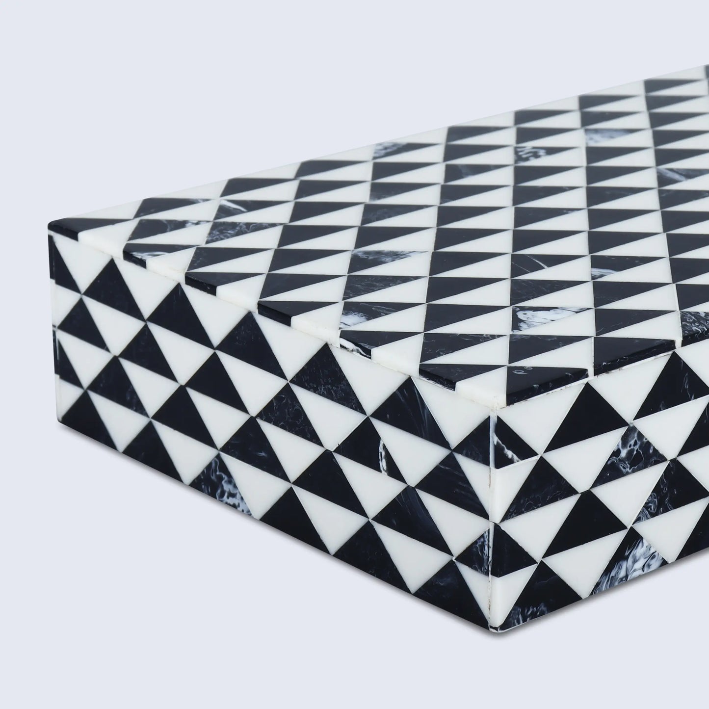 Marquet Prism Pattern Resin Inlay Decorative Storage Box