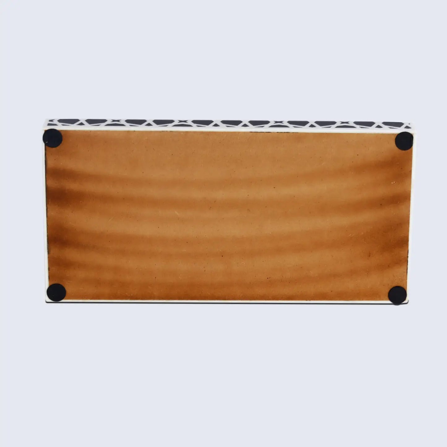 Decorative Boxes Zellij Pattern Resin Inlay Collection in 7 Sizes, Black & White