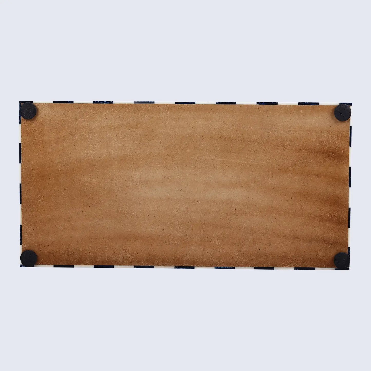 Decorative Boxes Chevron Pattern Resin Inlay Collection in 6 Sizes, Blue & White