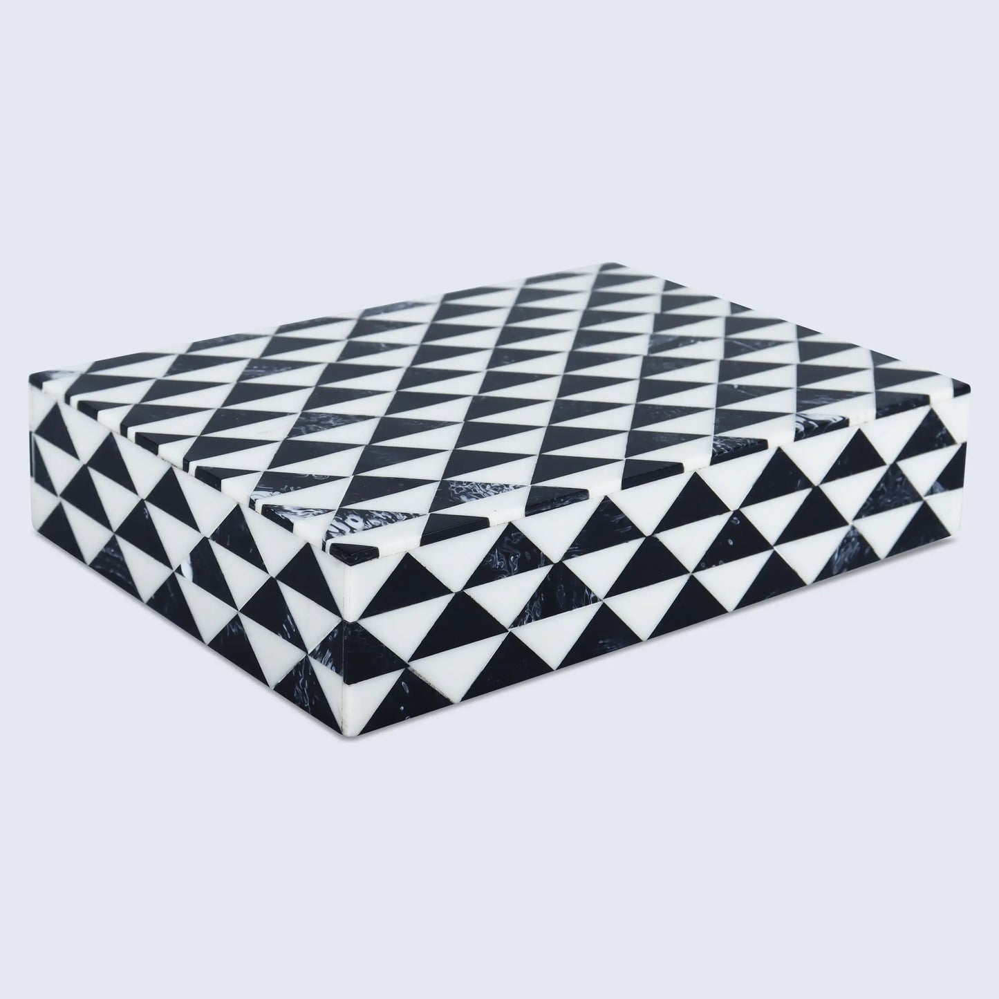 Marquet Prism Pattern Resin Inlay Decorative Storage Box