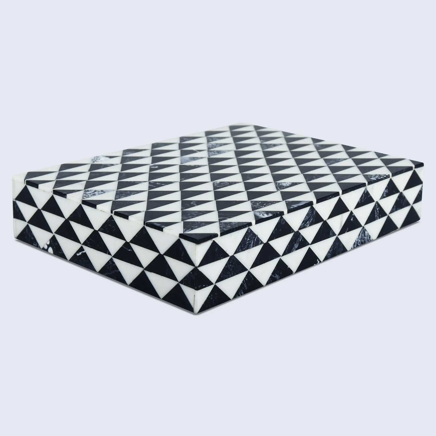 Marquet Prism Pattern Resin Inlay Decorative Storage Box