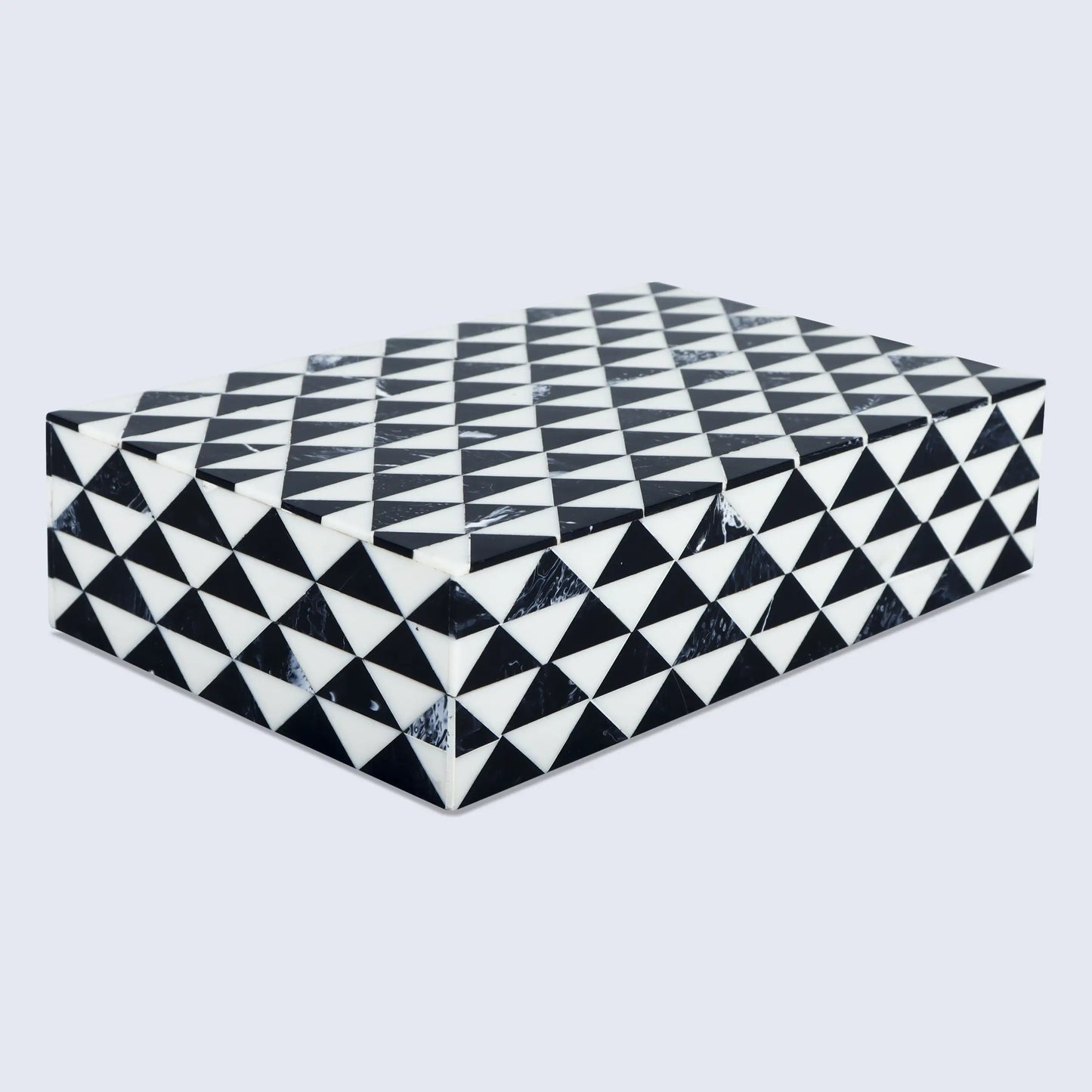 Marquet Prism Pattern Resin Inlay Decorative Storage Box