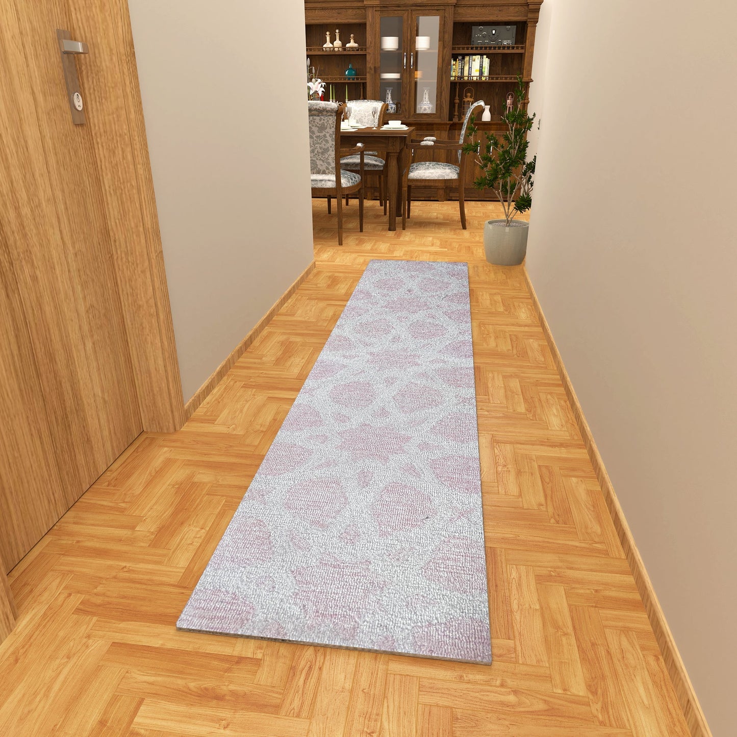 Premium Hand-Tufted Rug Made of 100% Wool - Blush Zellig - 2x6 Feet