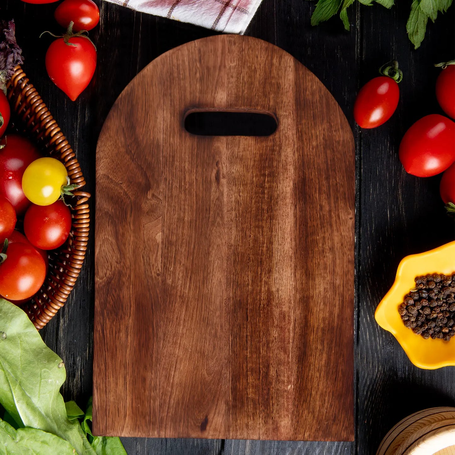 Chopping Board Semi-Circle Top - Wood, in 15.25x9.25"