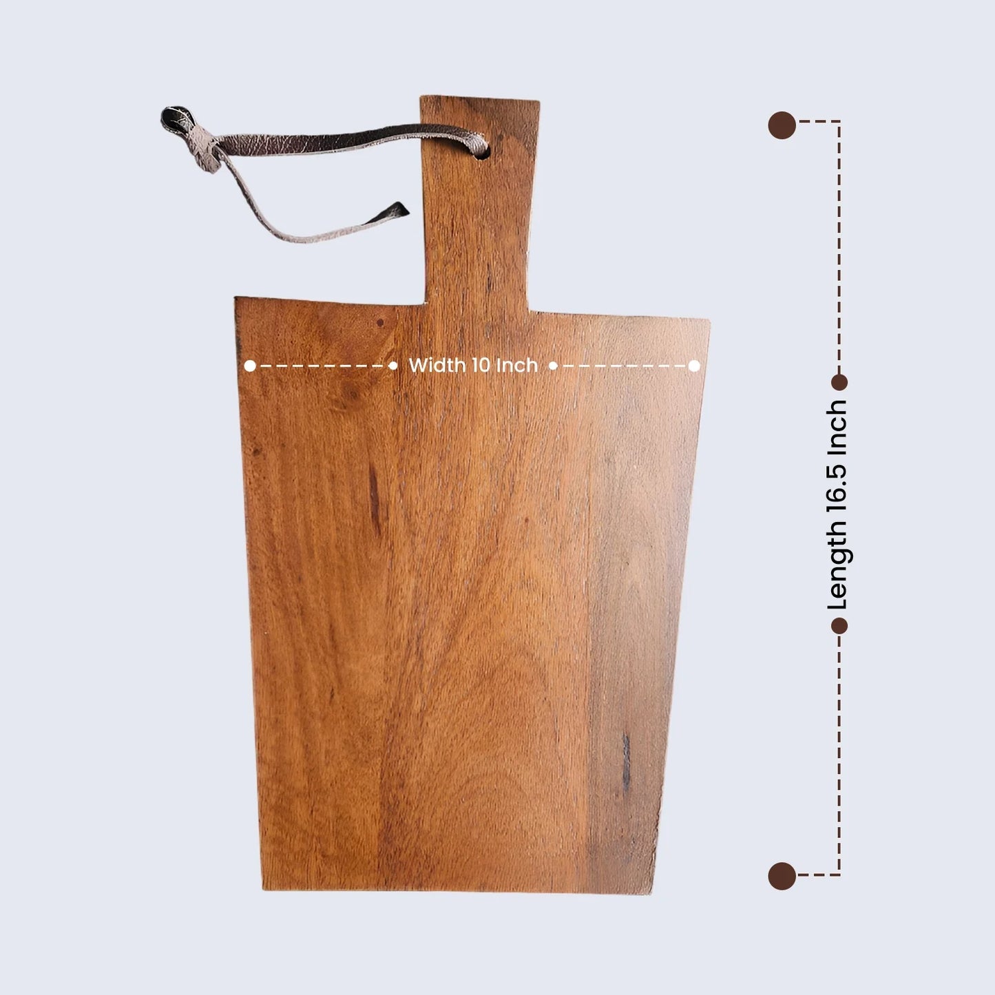 Chopping Board Trapezoid Handle –Wood, in 16.5x10"