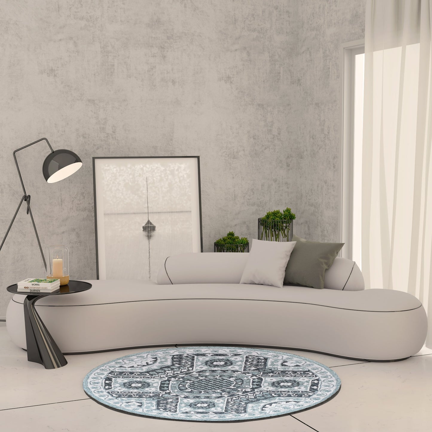 Premium Hand-Tufted Rug Made of 100% Wool - Castilo - 5x5 Feet