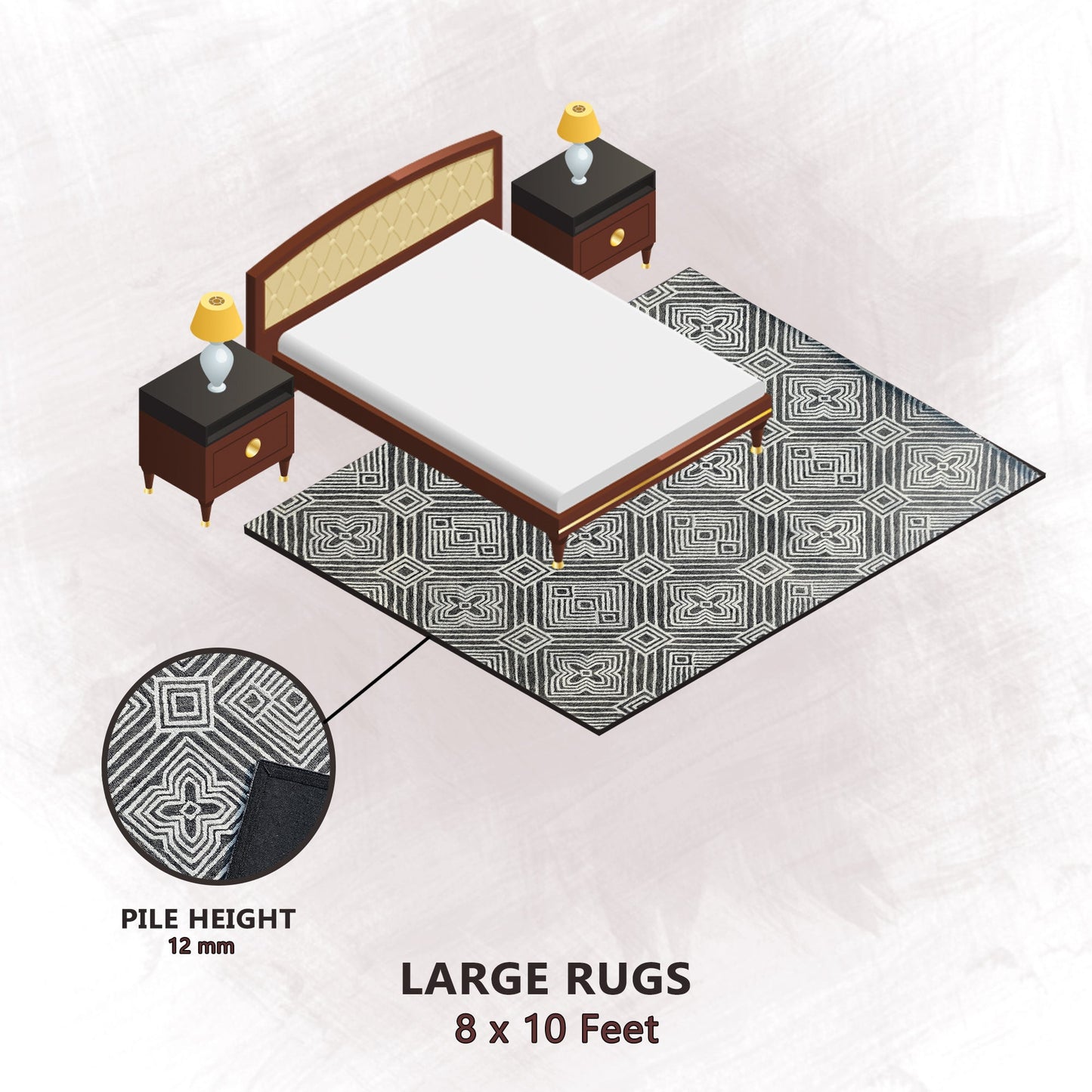 Premium Hand-Tufted Rug Made of 100% Wool - Echos - 8x10 Feet