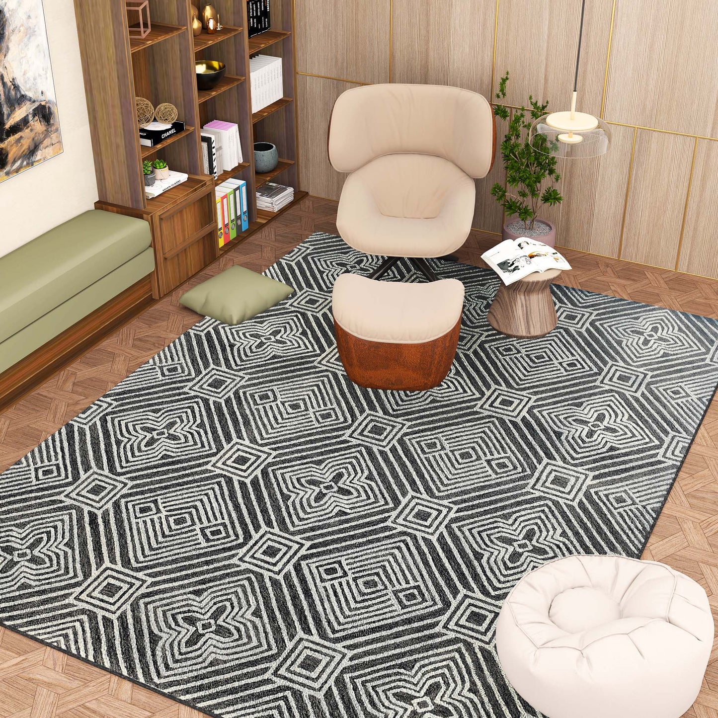 Premium Hand-Tufted Rug Made of 100% Wool - Echos - 9x12 Feet