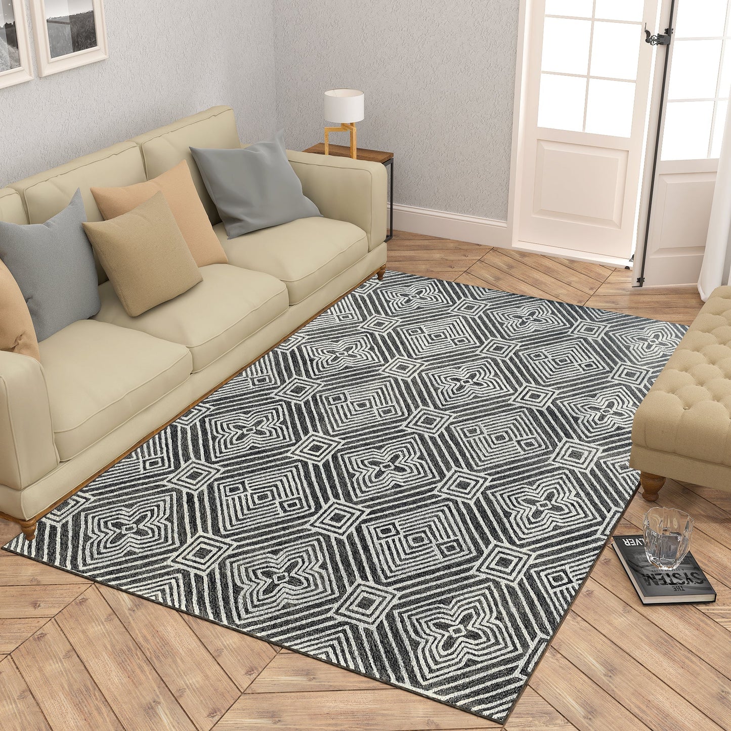 Premium Hand-Tufted Rug Made of 100% Wool - Echos - 3x5 Feet