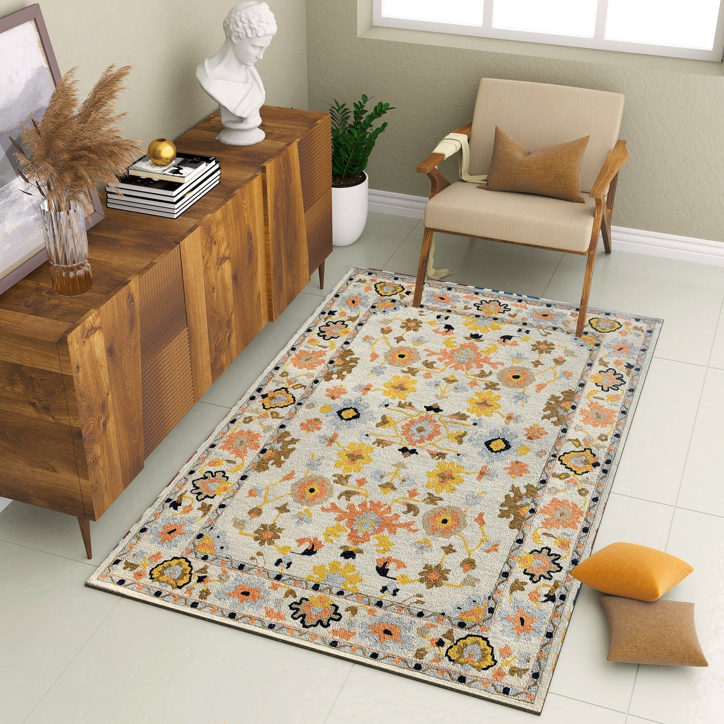 Premium Hand-Tufted Rug Made of 100% Wool - Flora Meadow - 6x9 Feet