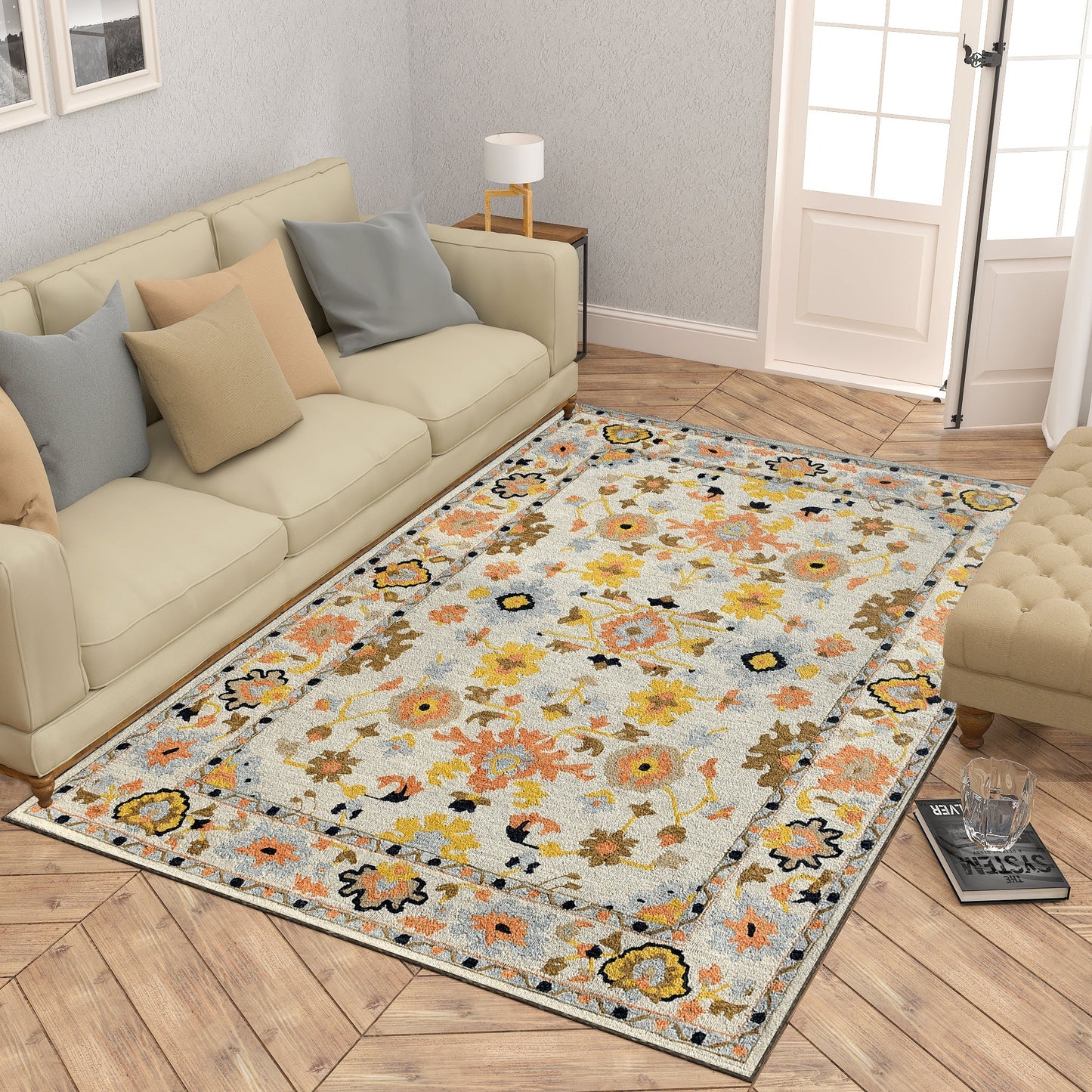 Premium Hand-Tufted Rug Made of 100% Wool - Flora Meadow - 6x9 Feet