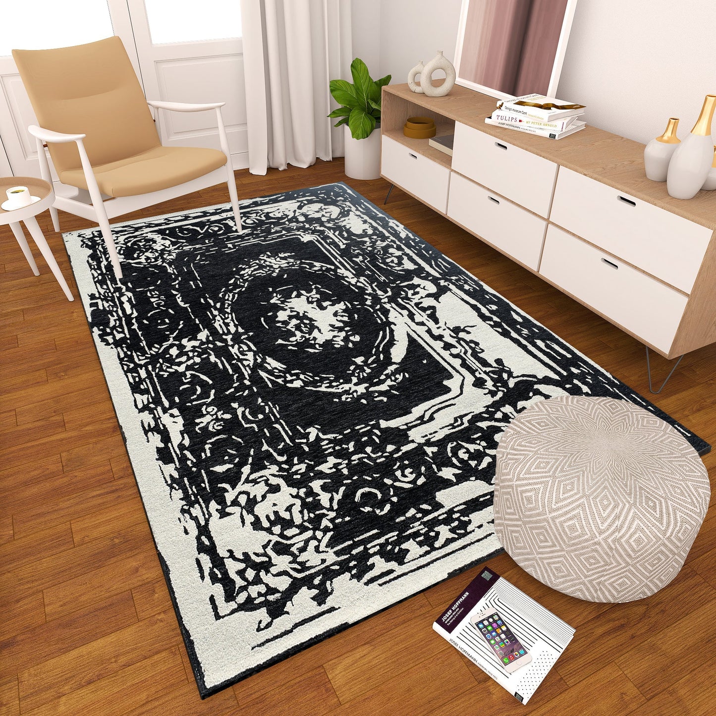 Premium Hand-Tufted Rug Made of 100% Wool - Giovanni - 5x8 Feet