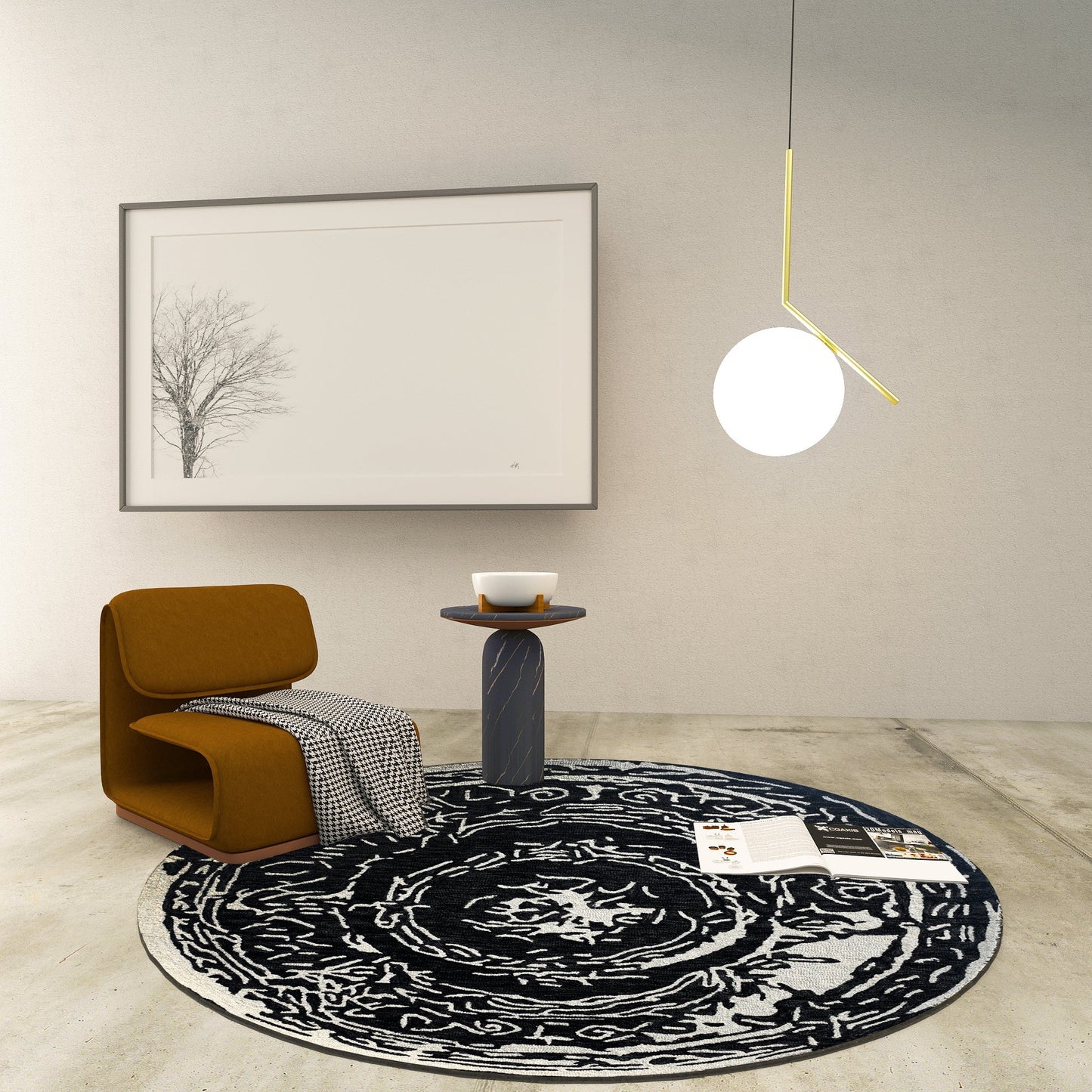 Premium Hand-Tufted Rug Made of 100% Wool - Giovanni - 5x5 Feet