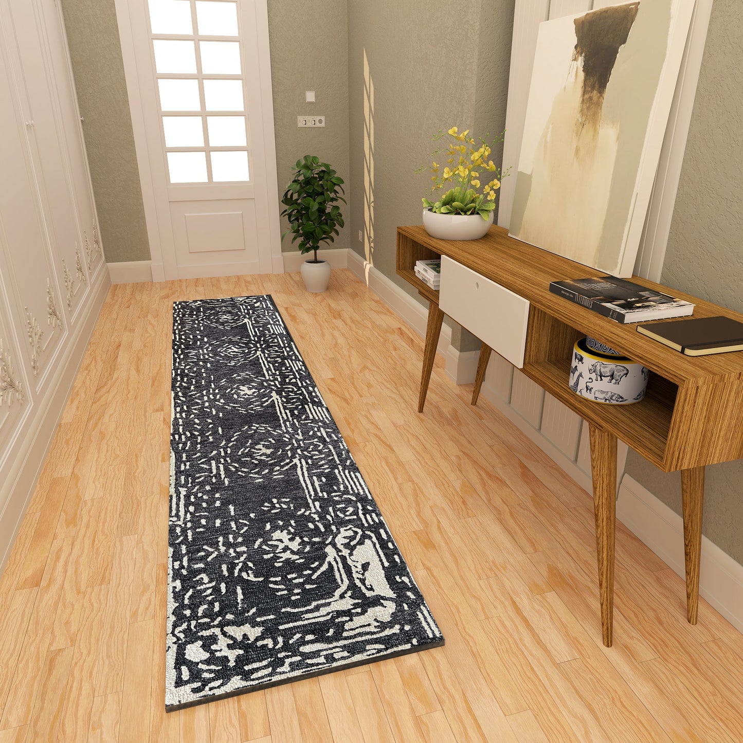 Premium Hand-Tufted Rug Made of 100% Wool - Giovanni - 2x6 Feet