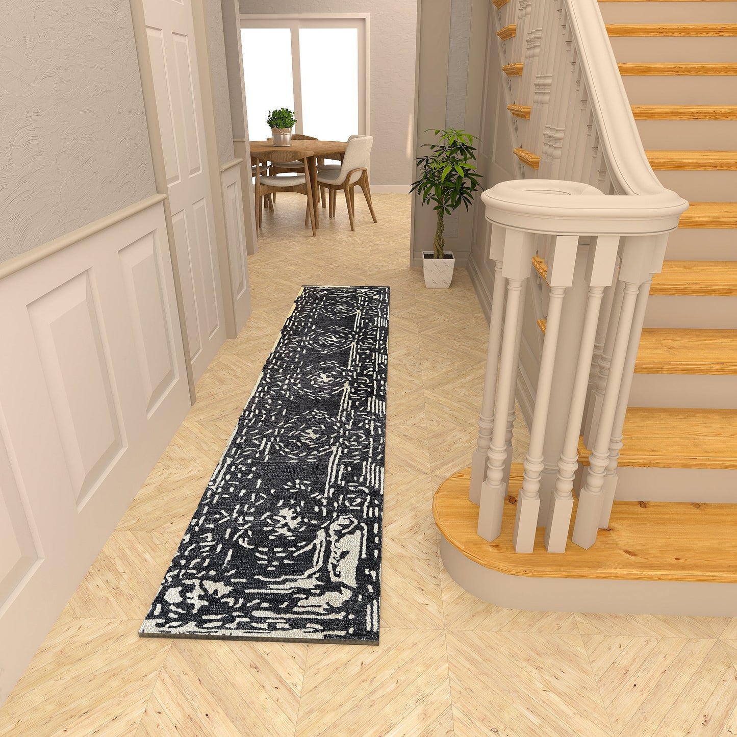 Premium Hand-Tufted Rug Made of 100% Wool - Giovanni - 2x6 Feet