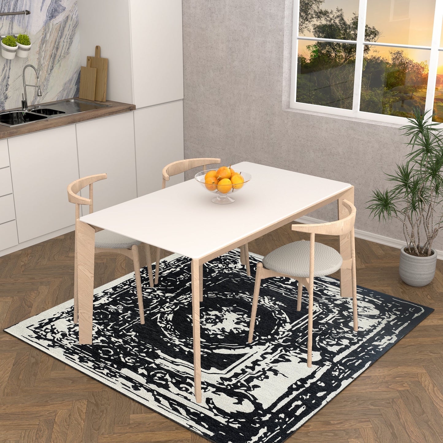 Premium Hand-Tufted Rug Made of 100% Wool - Giovanni - 6x6 Feet