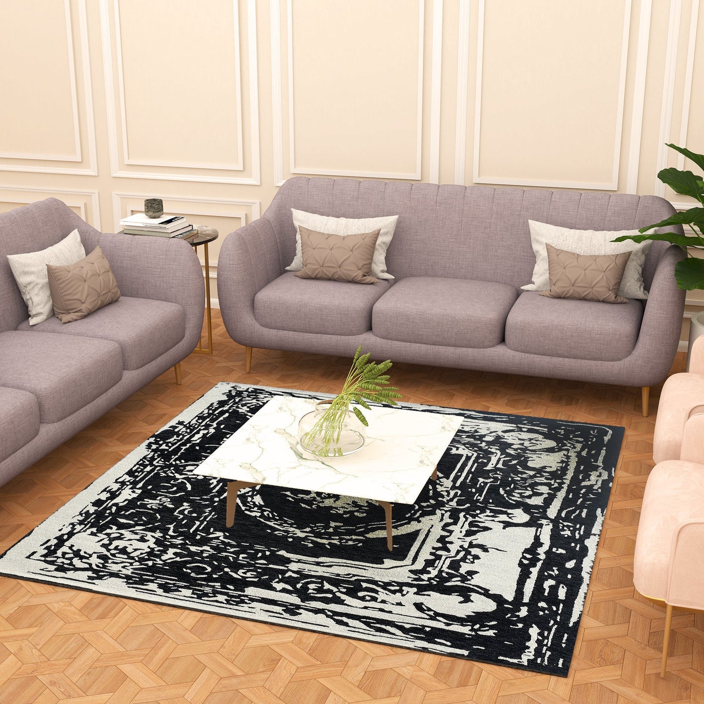 Premium Hand-Tufted Rug Made of 100% Wool - Giovanni - 6x6 Feet