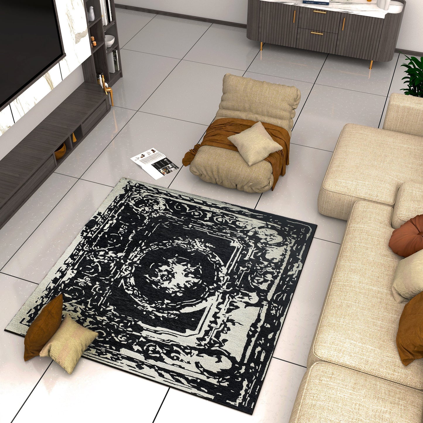 Premium Hand-Tufted Rug Made of 100% Wool - Giovanni - 6x6 Feet