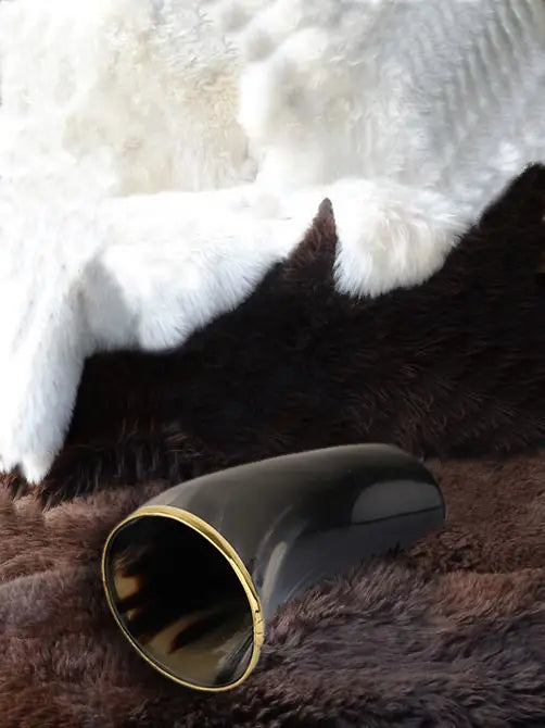 Horn Drinking Glasses - Holds Upto 10 oz, Metallic Finish