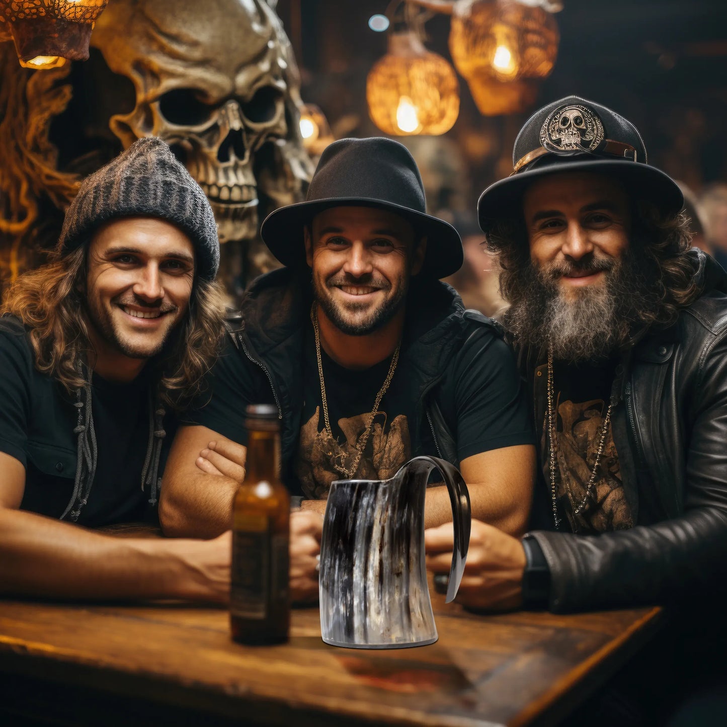 Horn Whiskey Mugs - Holds Upto 6.5 oz, Natural