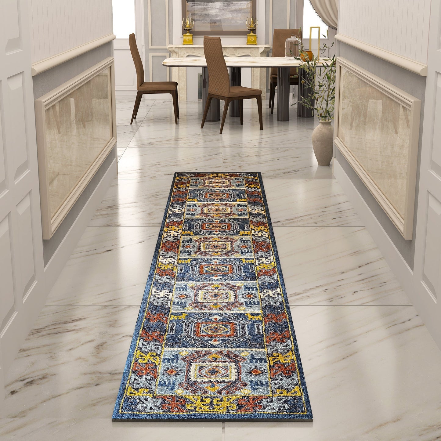 Premium Hand-Tufted Rug Made of 100% Wool - Inca Fable - 2x10 Feet