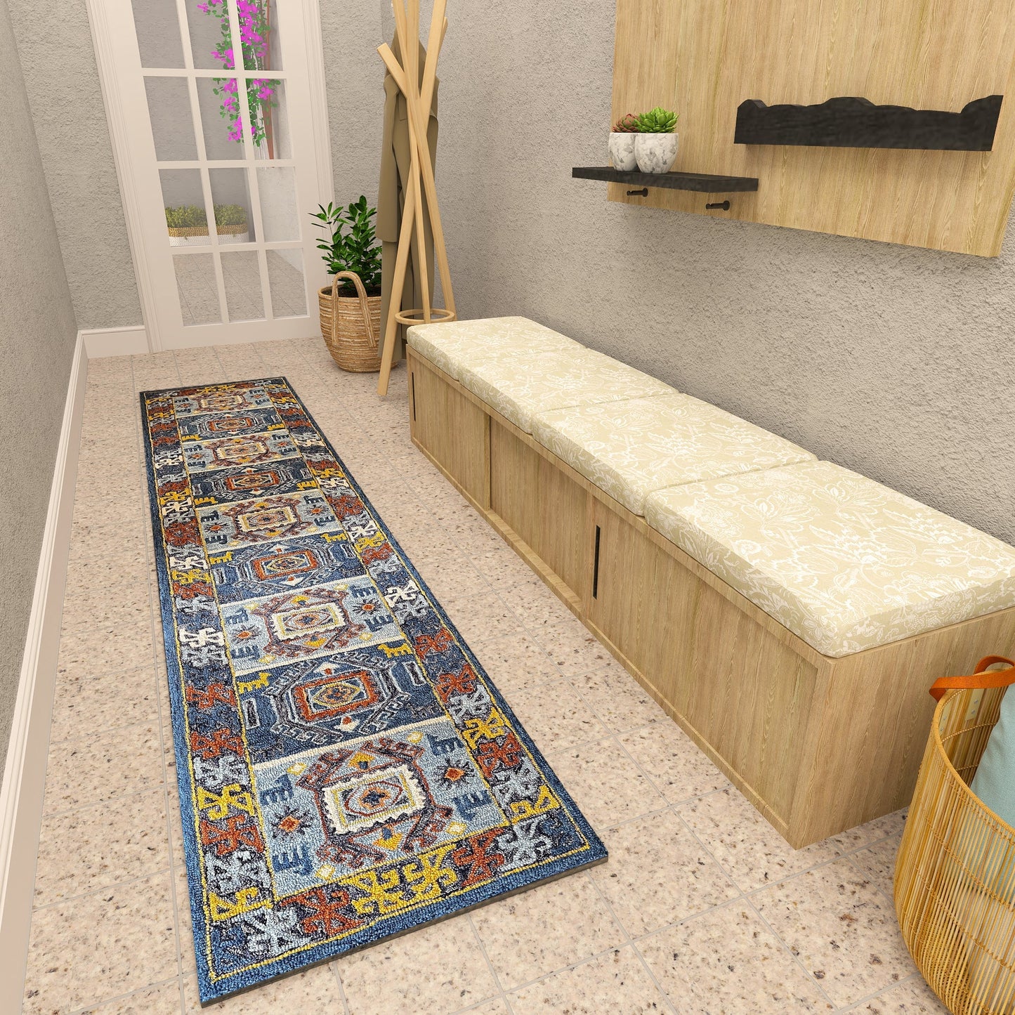 Premium Hand-Tufted Rug Made of 100% Wool - Inca Fable - 2x10 Feet