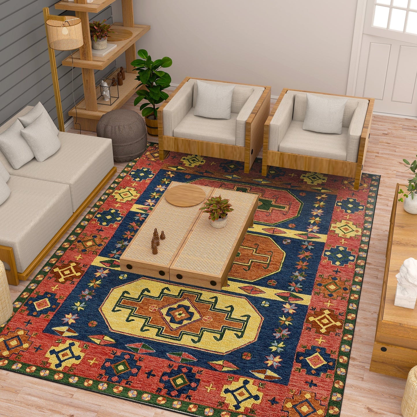 Premium Hand-Tufted Rug Made of 100% Wool - Inca Myth - 9x12 Feet