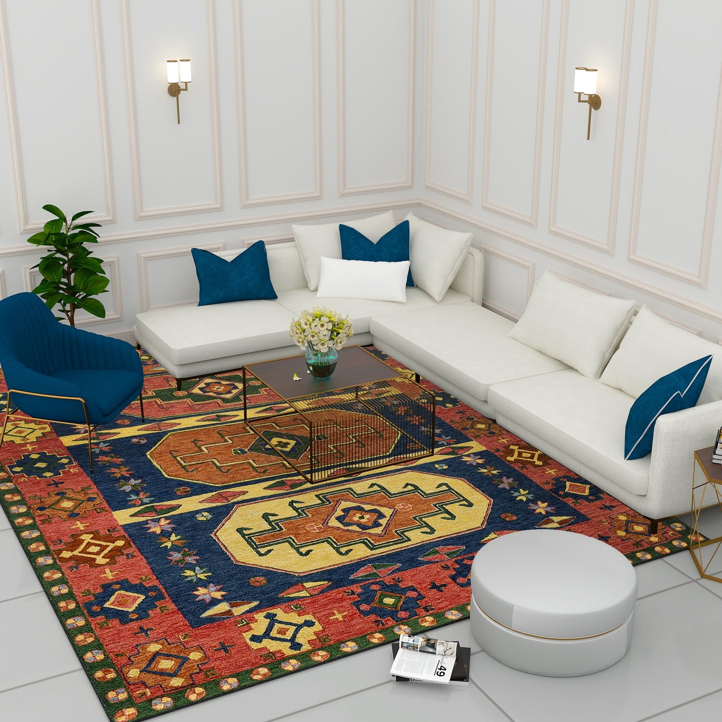 Premium Hand-Tufted Rug Made of 100% Wool - Inca Myth - 9x12 Feet