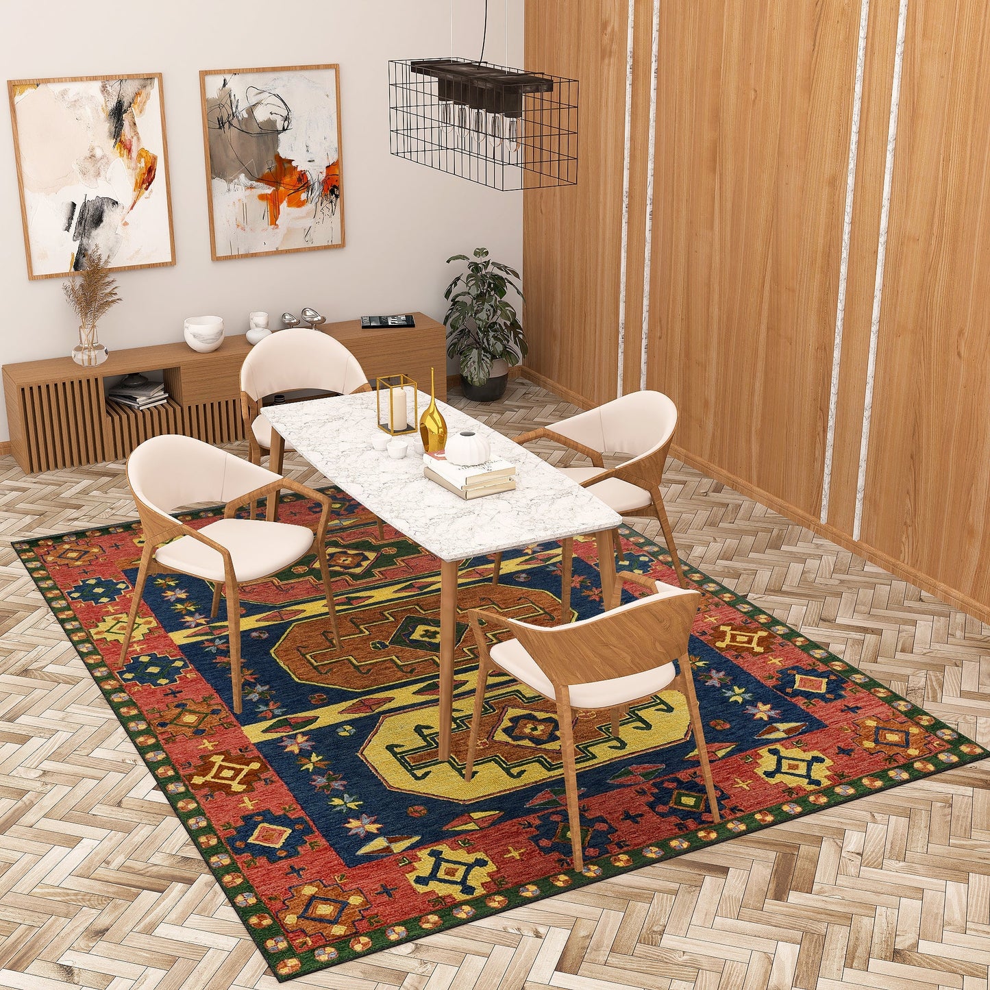 Premium Hand-Tufted Rug Made of 100% Wool - Inca Myth - 9x12 Feet