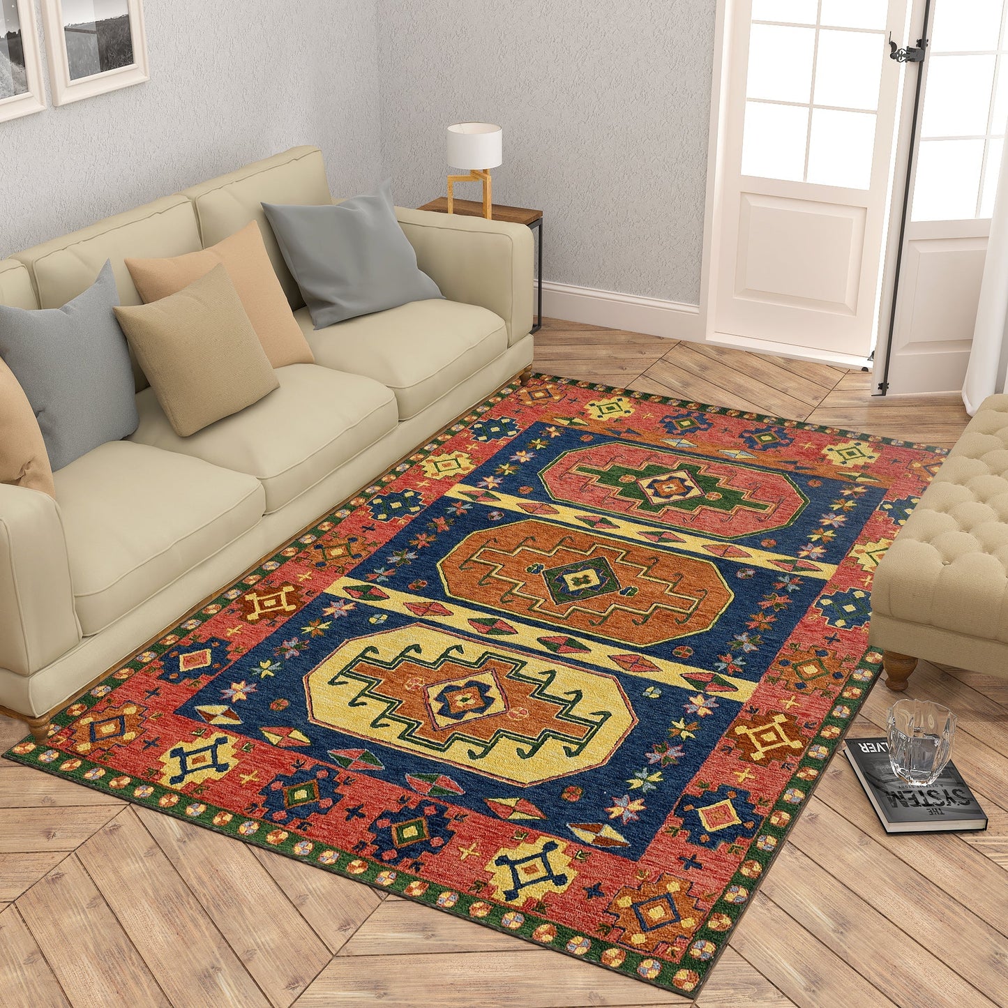 Premium Hand-Tufted Rug Made of 100% Wool - Inca Myth - 5x8 Feet