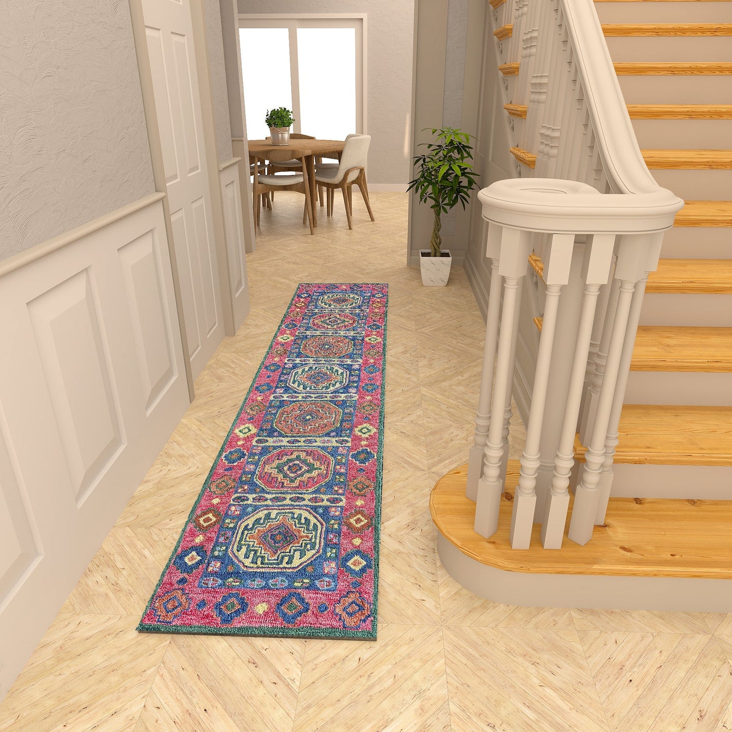 Premium Hand-Tufted Rug Made of 100% Wool - Inca Myth - 2x10 Feet