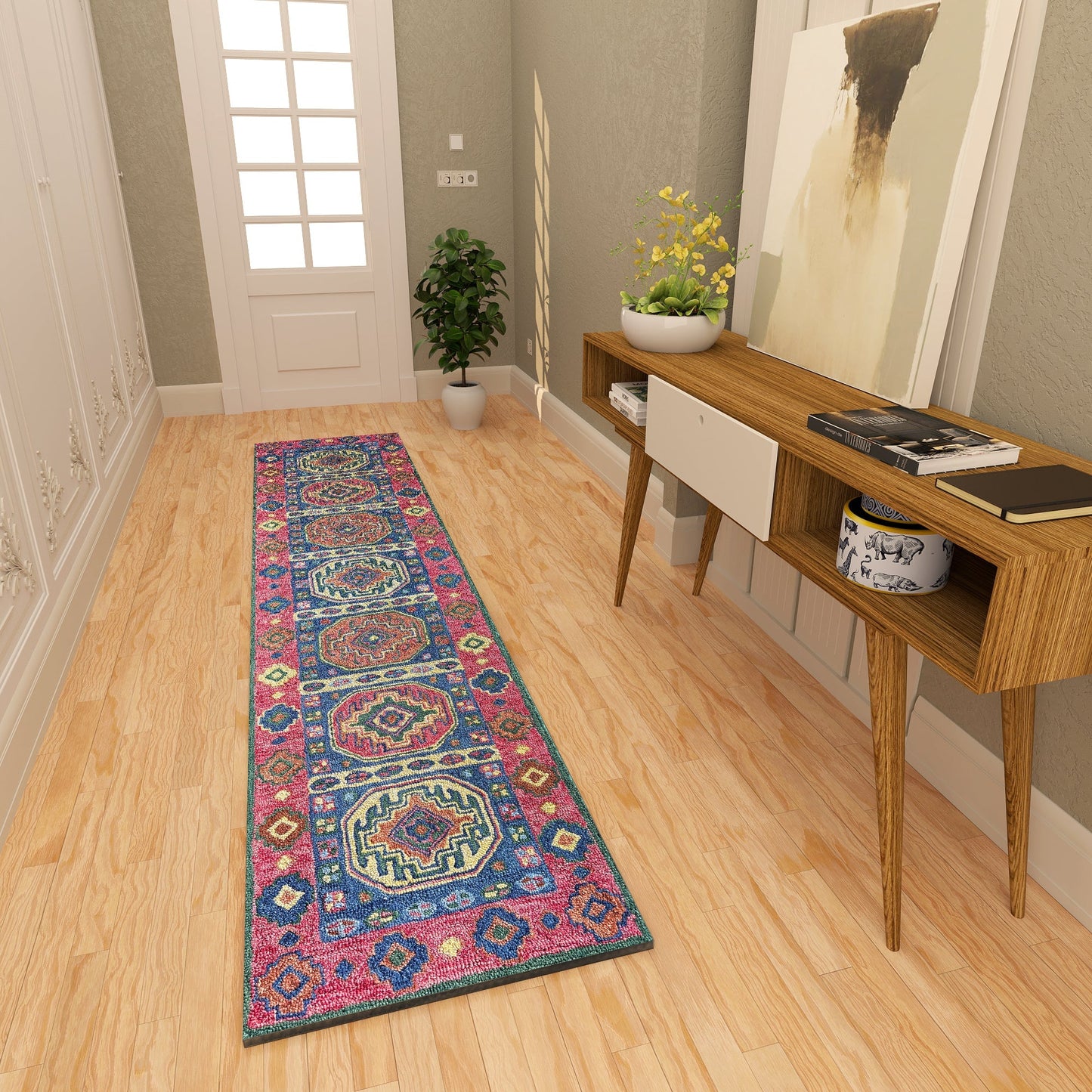 Premium Hand-Tufted Rug Made of 100% Wool - Inca Myth - 2x10 Feet
