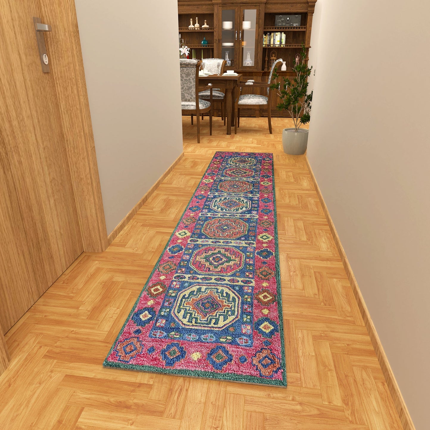 Premium Hand-Tufted Rug Made of 100% Wool - Inca Myth - 2x10 Feet