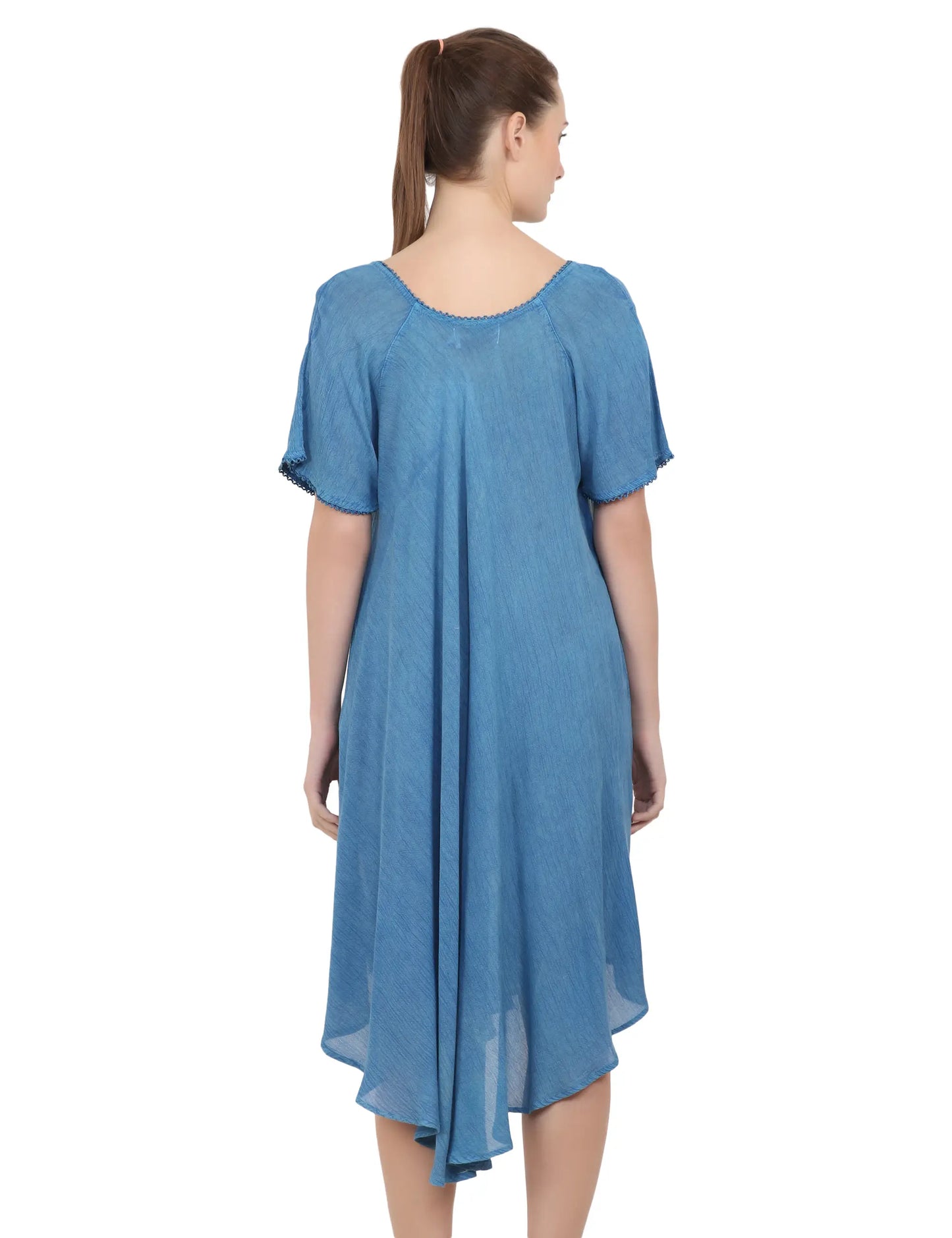 Women's Casual Dresses Loose Swing Flare Dress 105- Blue