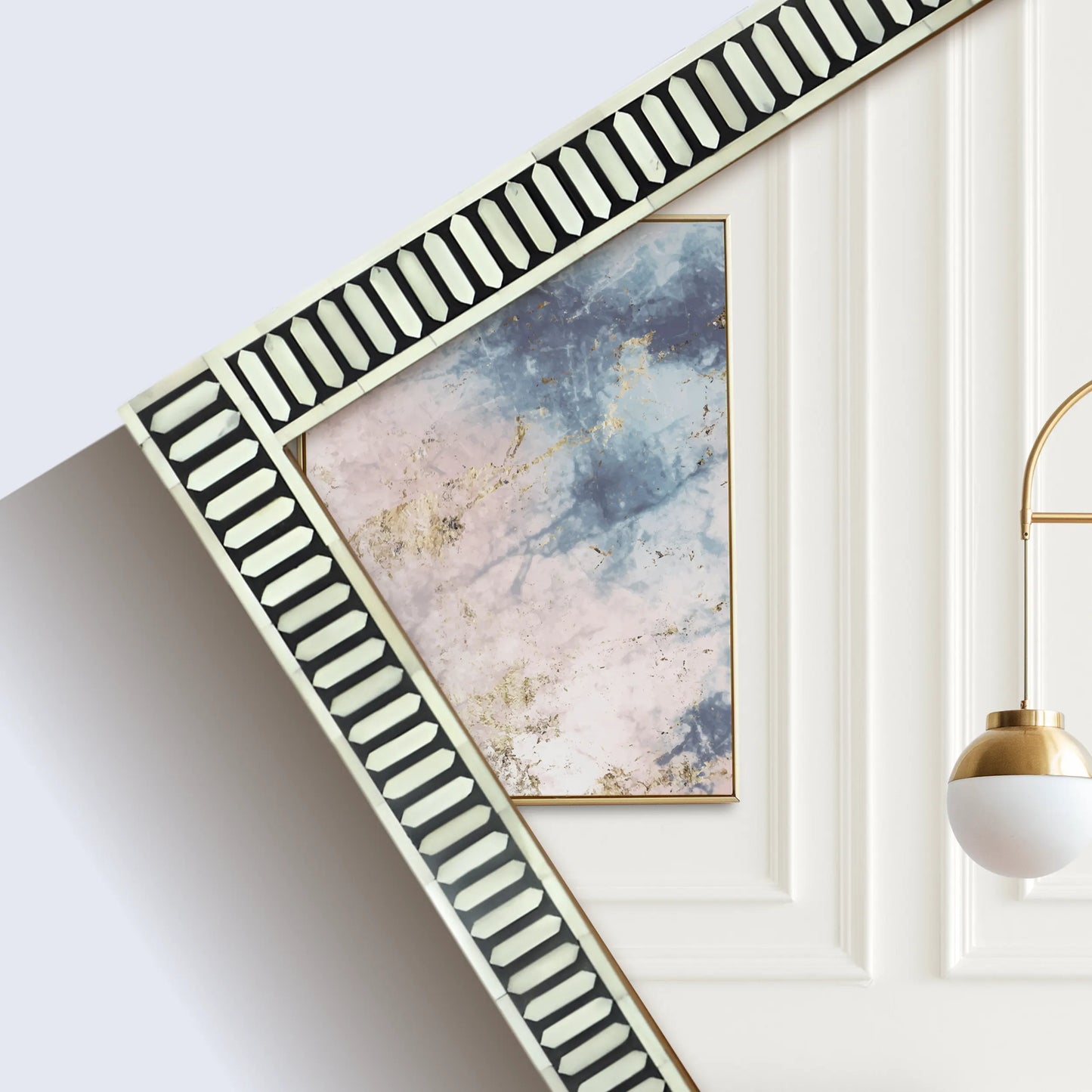 Handmade Bone & Resin Inlay Wall Hanging Mirror Frame – 40x30