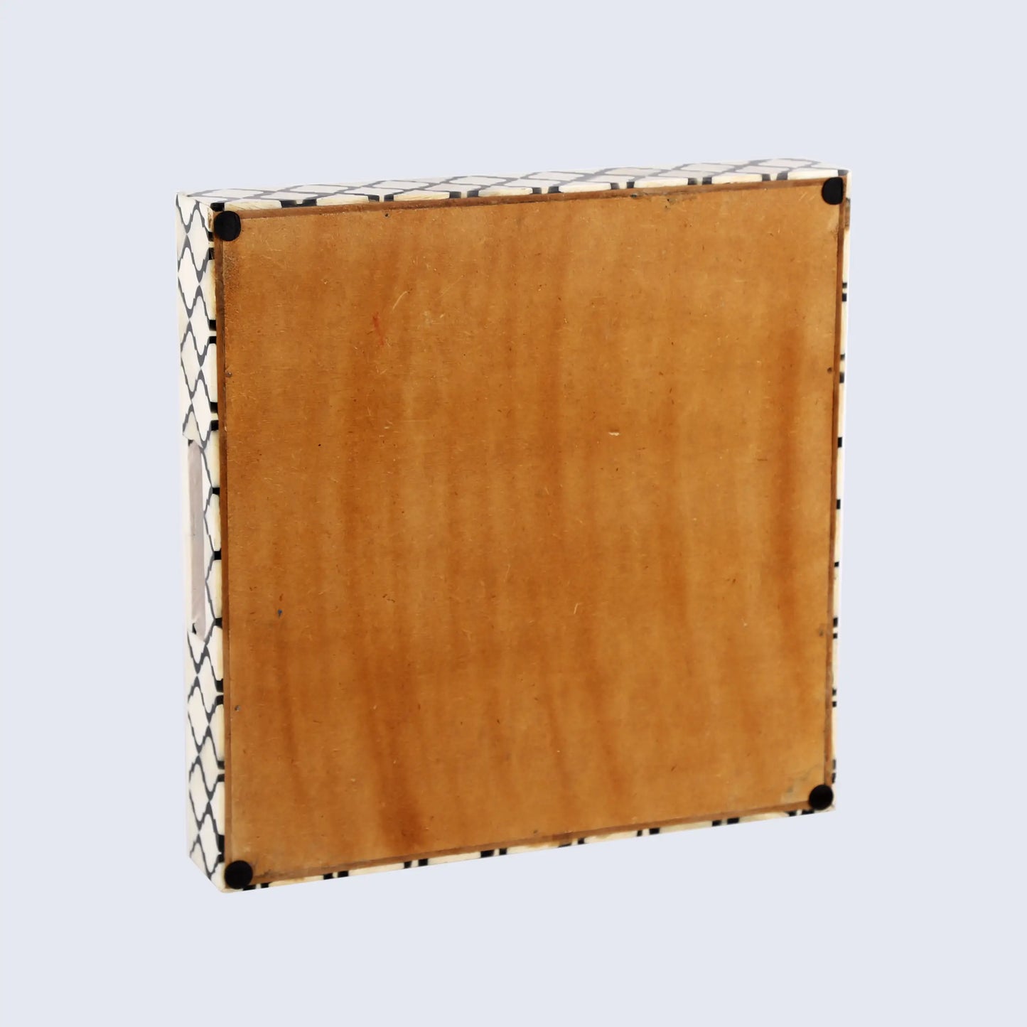 Decorative Trays Moroccan Pattern Bone & Resin Inlay Collection in 3 Sizes, Black & White