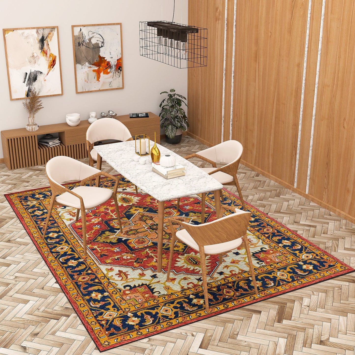 Premium Hand-Tufted Rug Made of 100% Wool - Maras Palace - 9x12 Feet