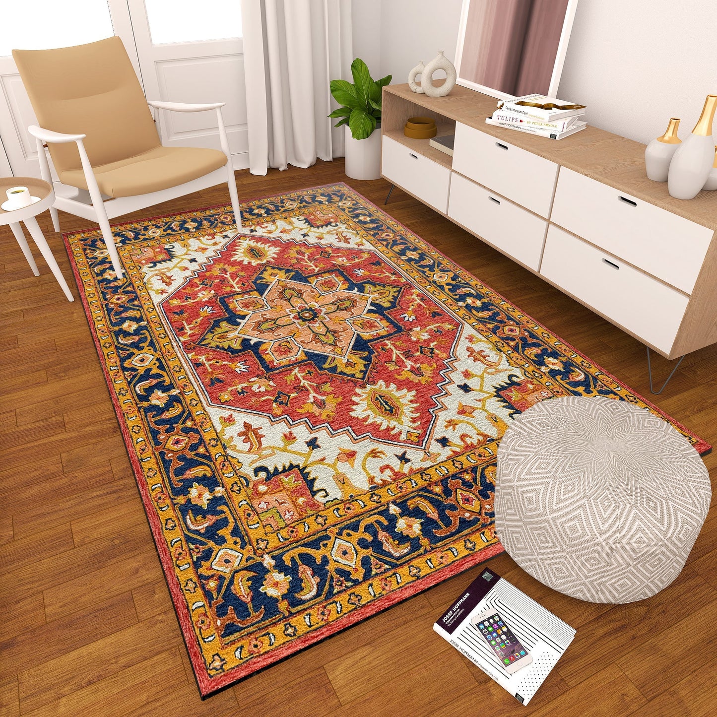 Premium Hand-Tufted Rug Made of 100% Wool - Maras Palace - 6x9 Feet