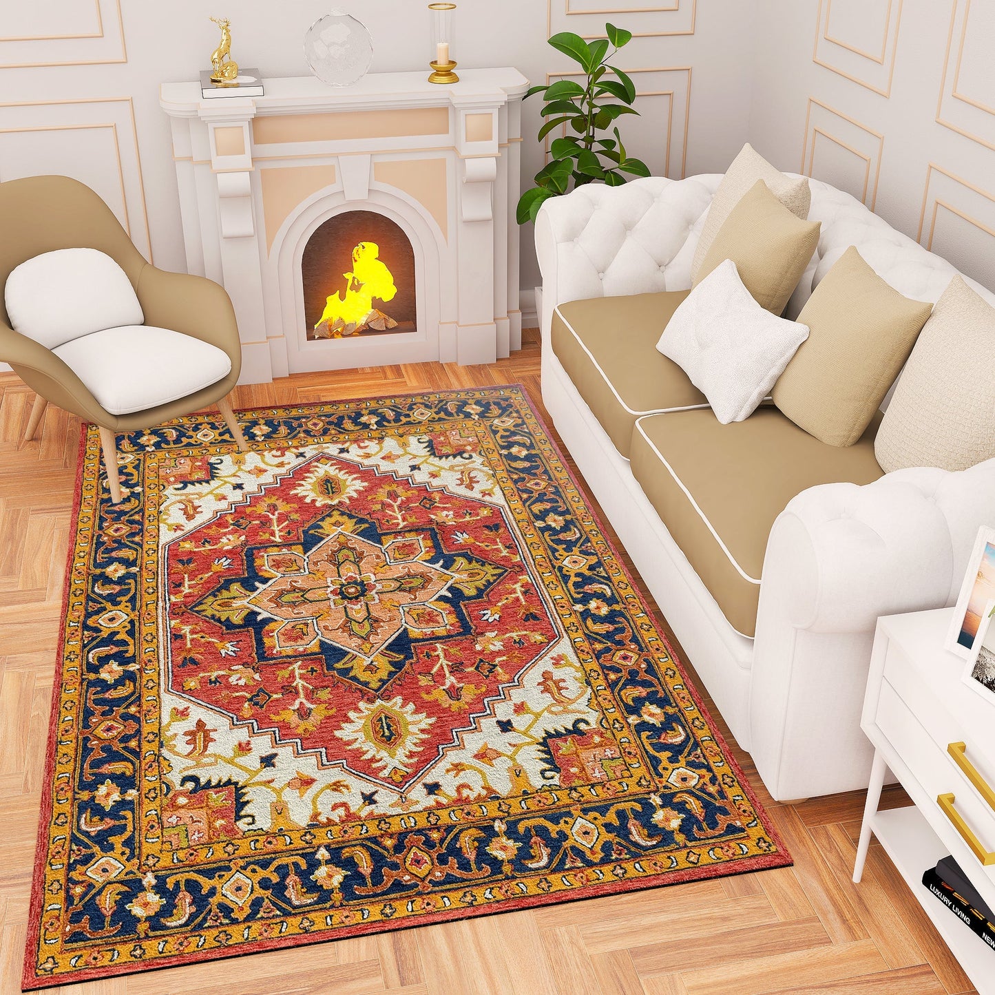 Premium Hand-Tufted Rug Made of 100% Wool - Maras Palace - 6x9 Feet
