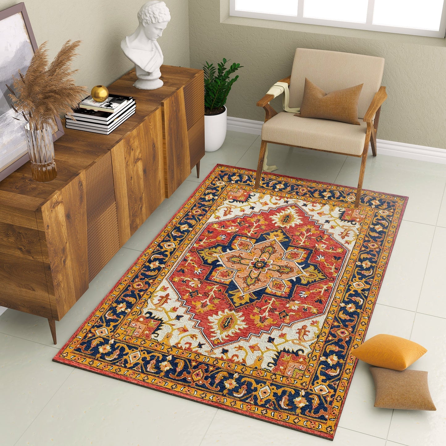 Premium Hand-Tufted Rug Made of 100% Wool - Maras Palace - 5x8 Feet