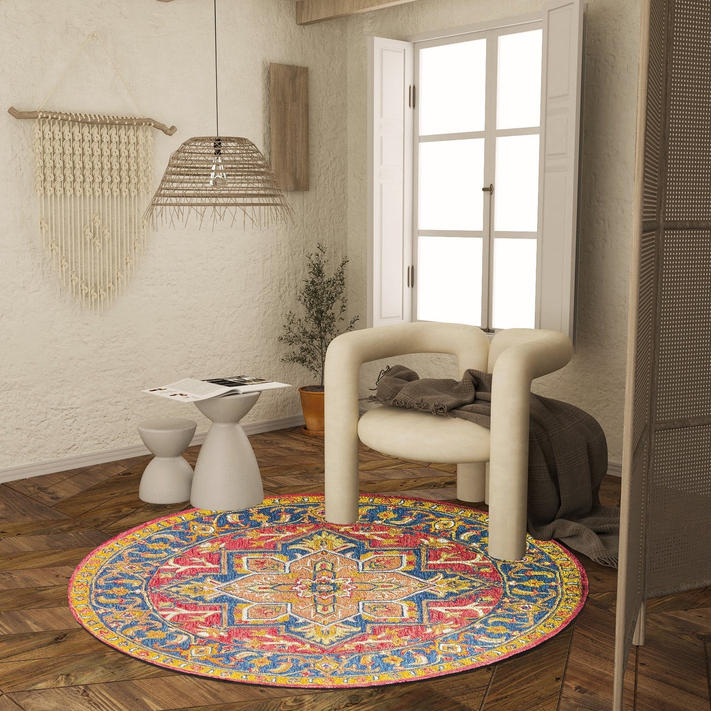 Premium Hand-Tufted Rug Made of 100% Wool - Maras Palace - 5x5 Feet