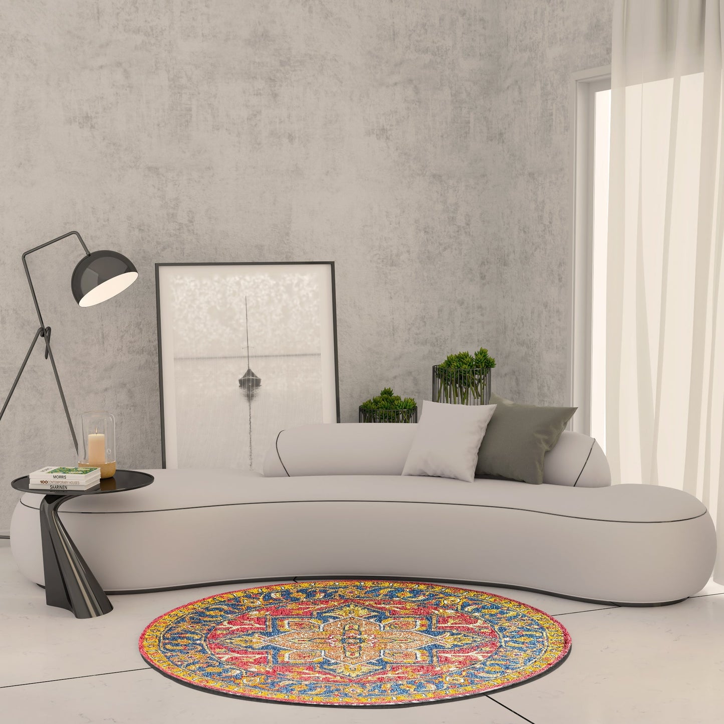 Premium Hand-Tufted Rug Made of 100% Wool - Maras Palace - 5x5 Feet
