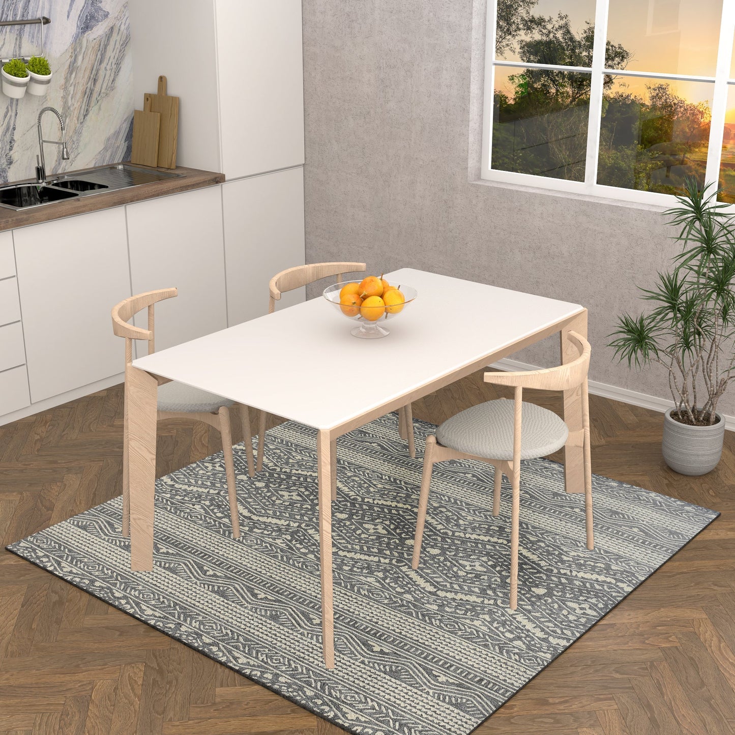 Premium Hand-Tufted Rug Made of 100% Wool - Midnight Mist - 6x9 Feet