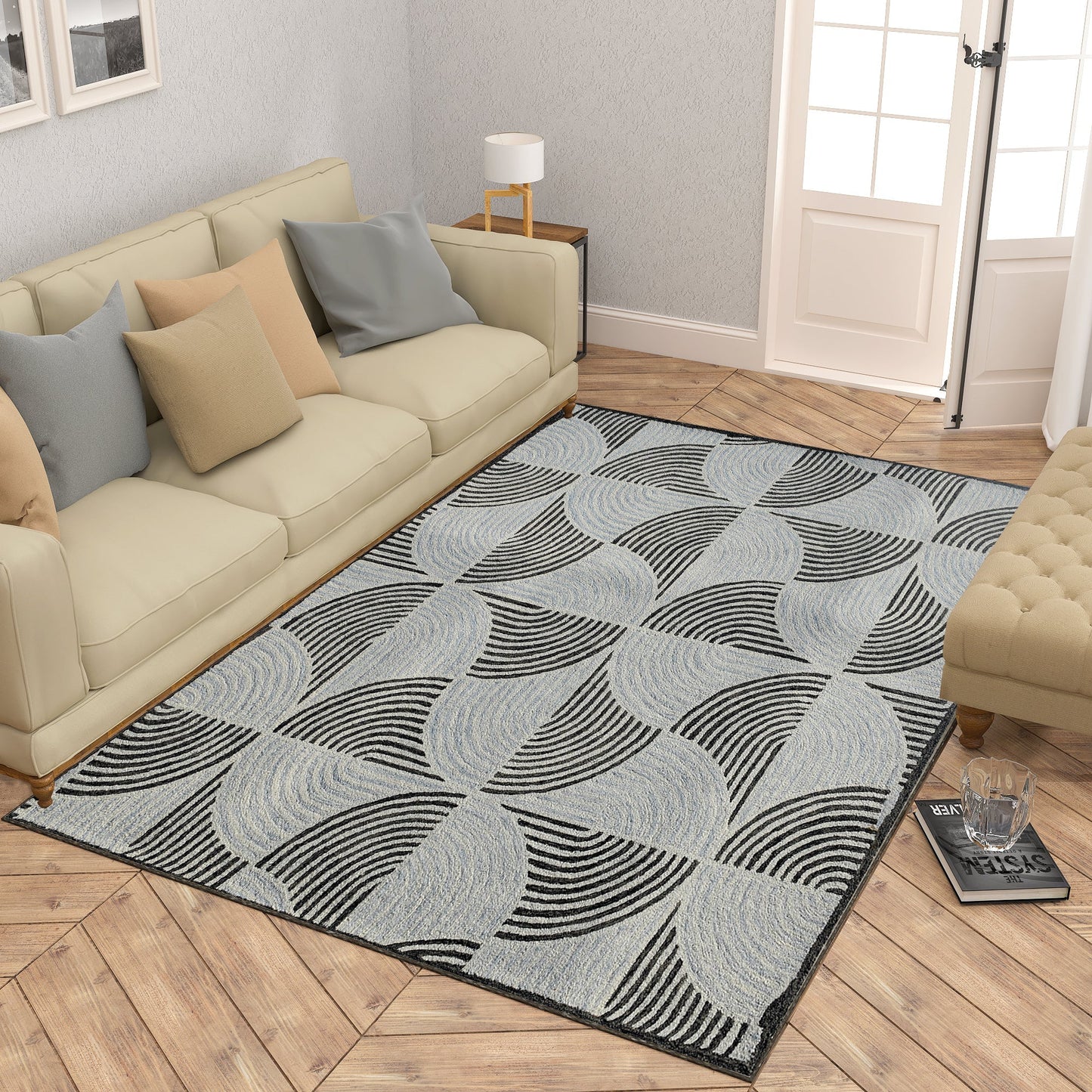 Premium Hand-Tufted Rug Made of 100% Wool - Mono Loops - 3x5 Feet