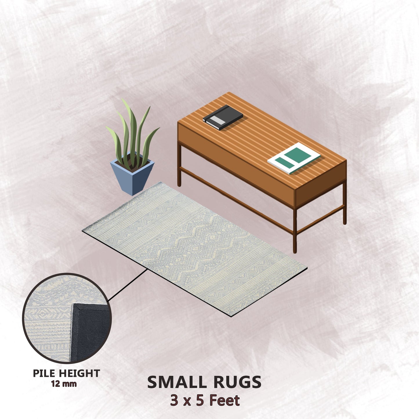 Premium Hand-Tufted Rug Made of 100% Wool - Morning Mist - 3x5 Feet